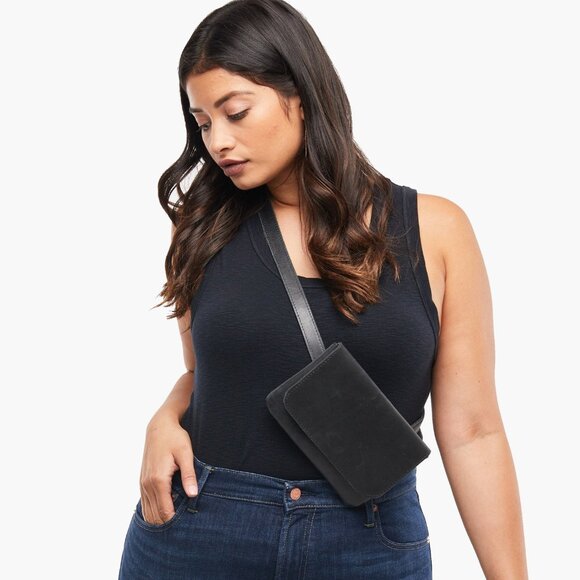 Able Mare Belt Bag Wallet Womens One Size Black Festival Crossbody Travel - Picture 1 of 7